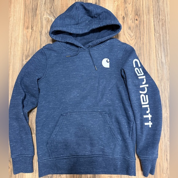 Carhartt Tops - Carhartt Men's Navy Hoodie with Logo